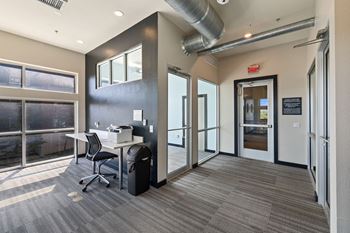 Business center -with computers, a printer and private study rooms
